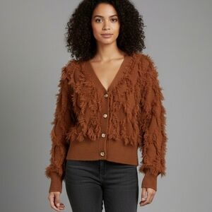 Women's Brown Textured Sweater